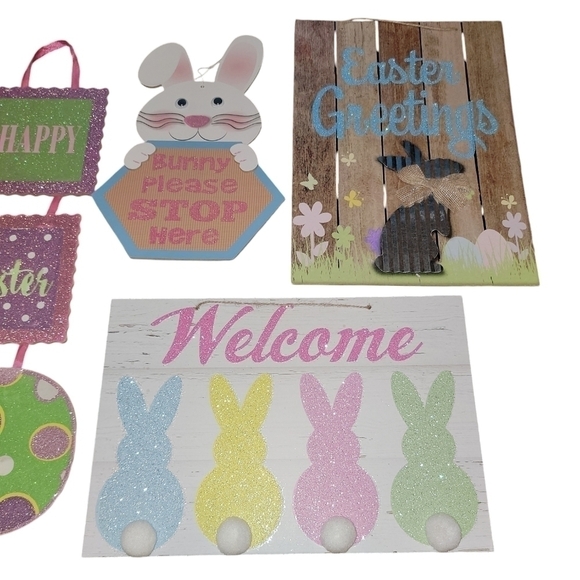 Easter Decor 4 hanging & 1 pack of sugar eggs sparkly fun & festive - Picture 3 of 13